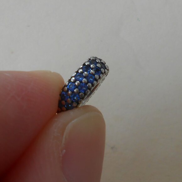 Authentic PANDORA Inspiration Within Spacer with Blue Crystal EUC - Picture 3 of 4